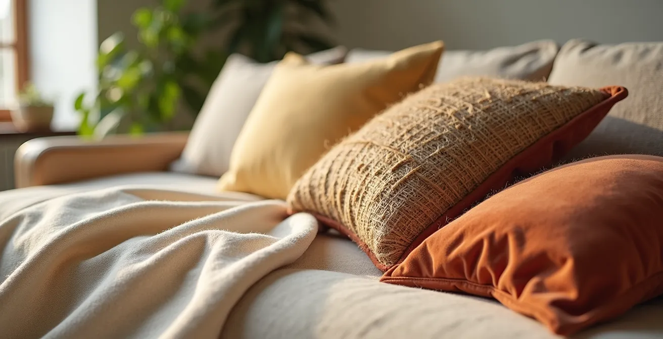 Habitación con paleta de colores equilibrada siguiendo la regla 60-30-10